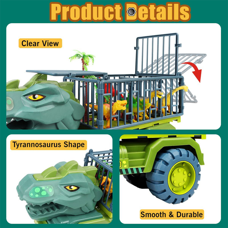 Dinosaur Transporter Children's Toy Set Tyrannosaurus Rex Car Solid Dinosaur Fall Resistant
