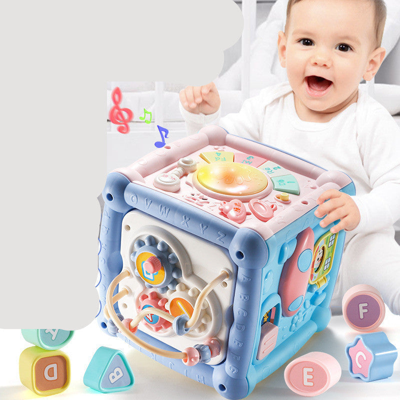 Baby Musical Hand Drum Toy β Activity Cube with Lights, Sounds, and Blocks
