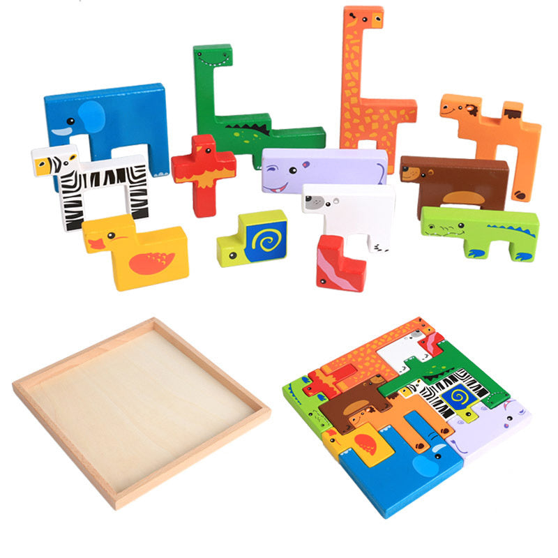 Wooden Animal Stack Blocks β 3D Building Puzzle for Kids