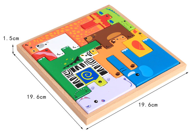 Wooden Animal Stack Blocks β 3D Building Puzzle for Kids
