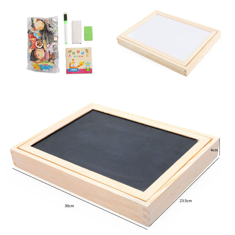 Magnetic Puzzle Drawing Board β Double-Sided Wooden Art Easel Toy