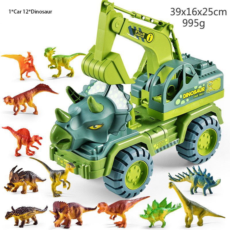 Dinosaur Transporter Children's Toy Set Tyrannosaurus Rex Car Solid Dinosaur Fall Resistant