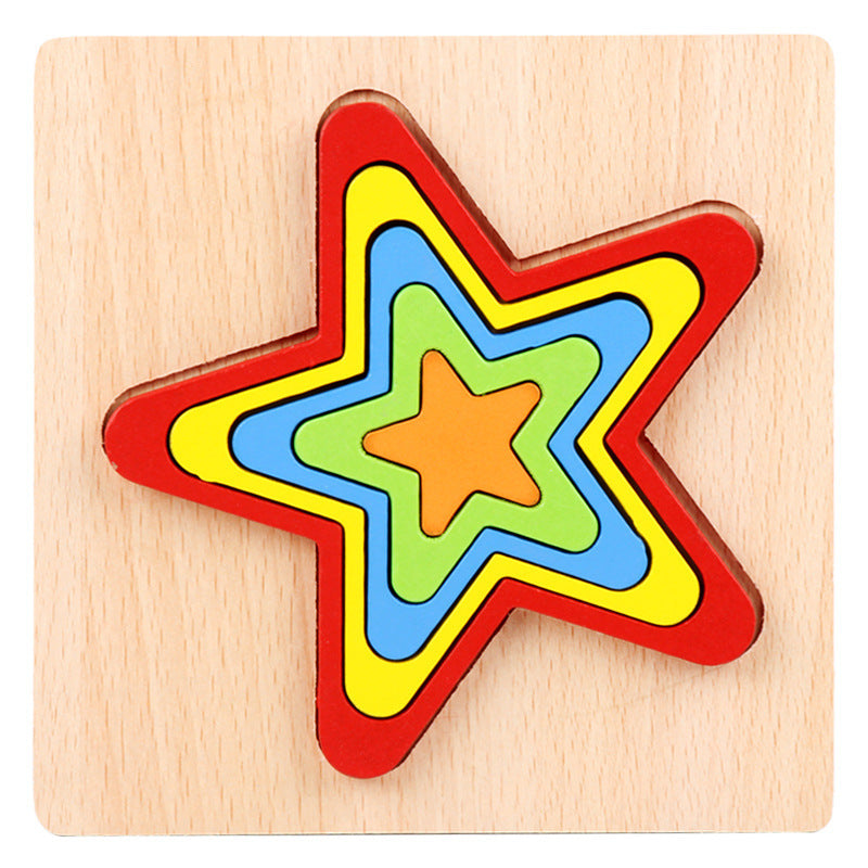 Wooden Geometric Shape Puzzle β Educational Cognitive Toy for Kids