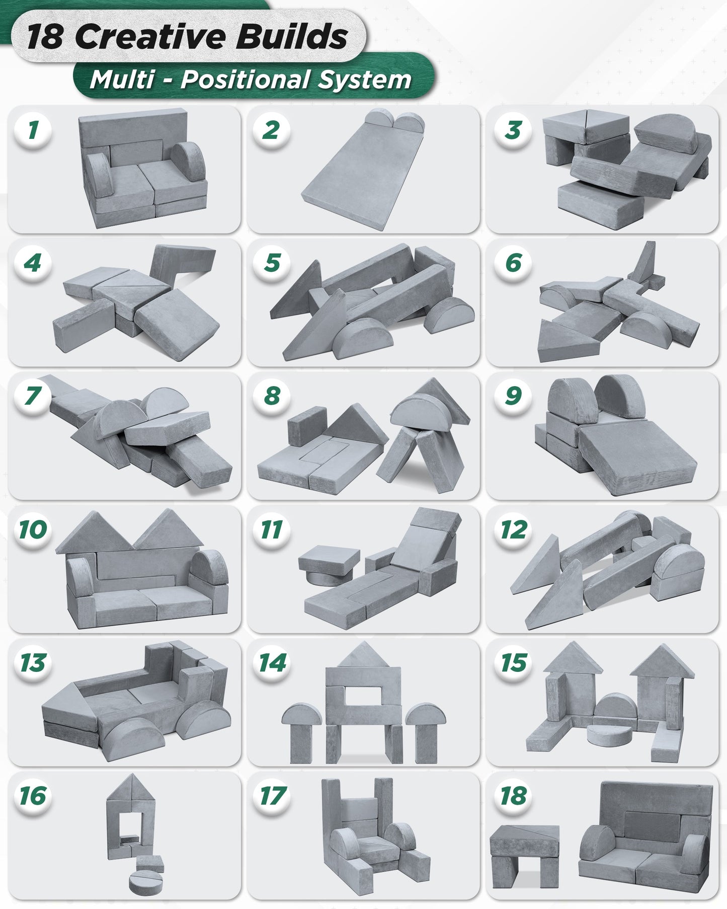 Modular Kids Couch - 11pcs
