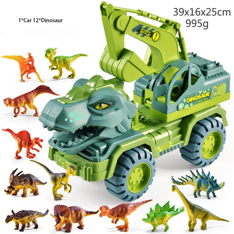 Dinosaur Transporter Children's Toy Set Tyrannosaurus Rex Car Solid Dinosaur Fall Resistant