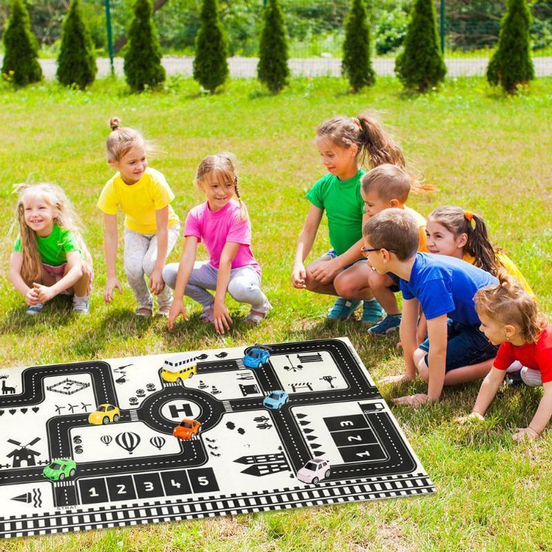 Baby Playing Mat Kids Boys Crawling Carpet Cute Cartoon Traffic Park Map Mat Toys for Children In Modern New City Design