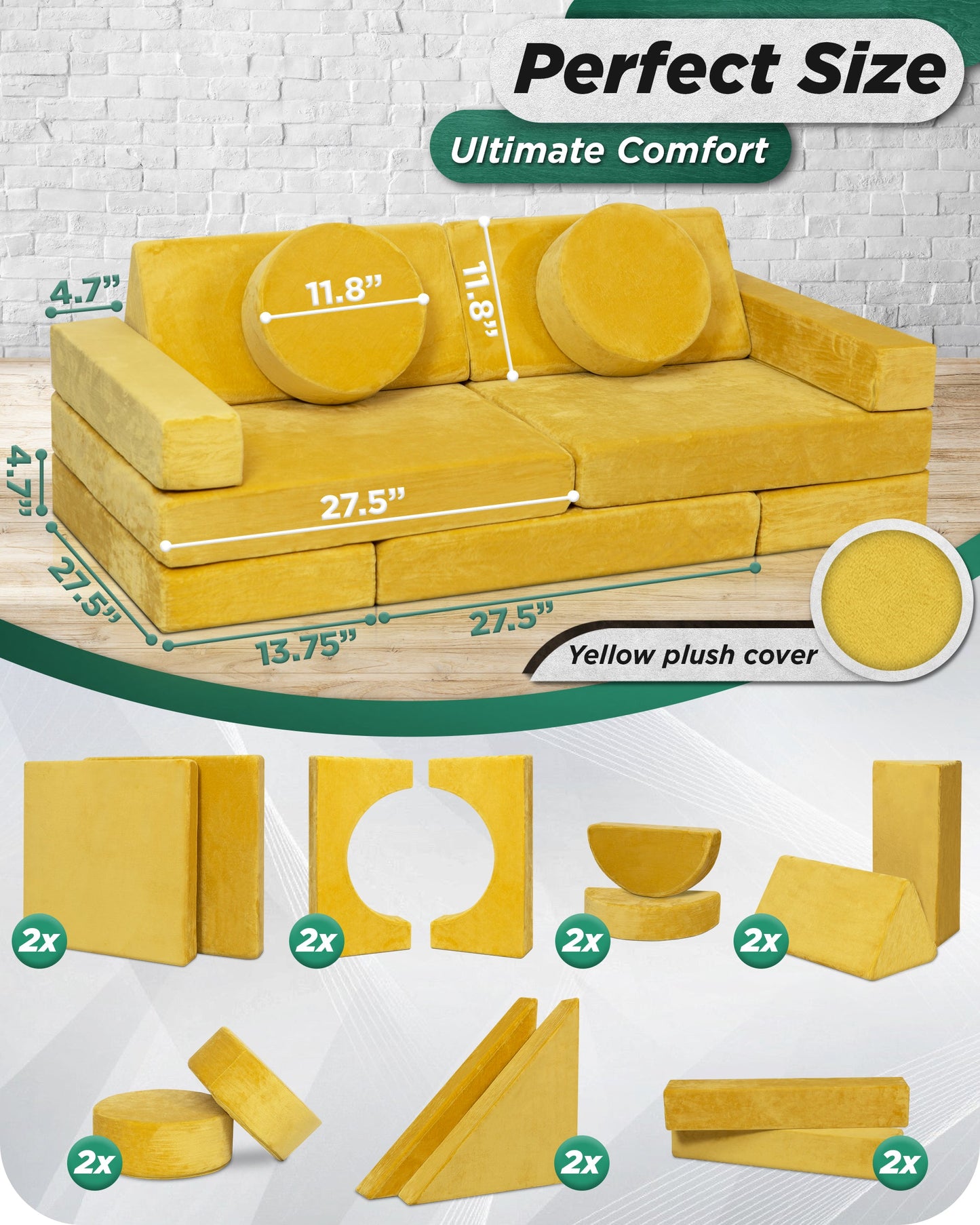 Modular Play Couch - 14pcs