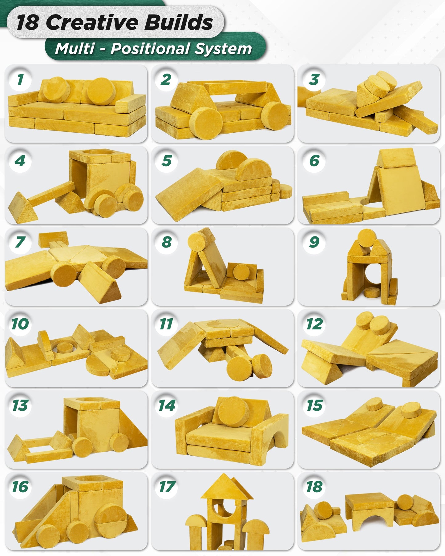 Modular Play Couch - 14pcs