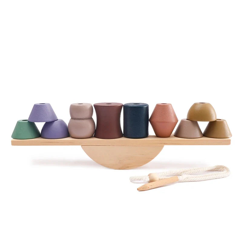 Wooden Objects Stacking Balance Board