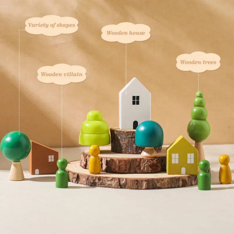 Wooden Objects Stacking Balance Board
