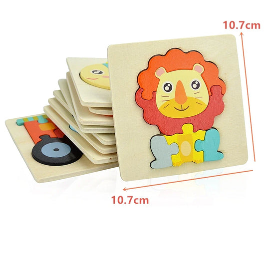 Early Learning Wooden Cartoon Animal Puzzles