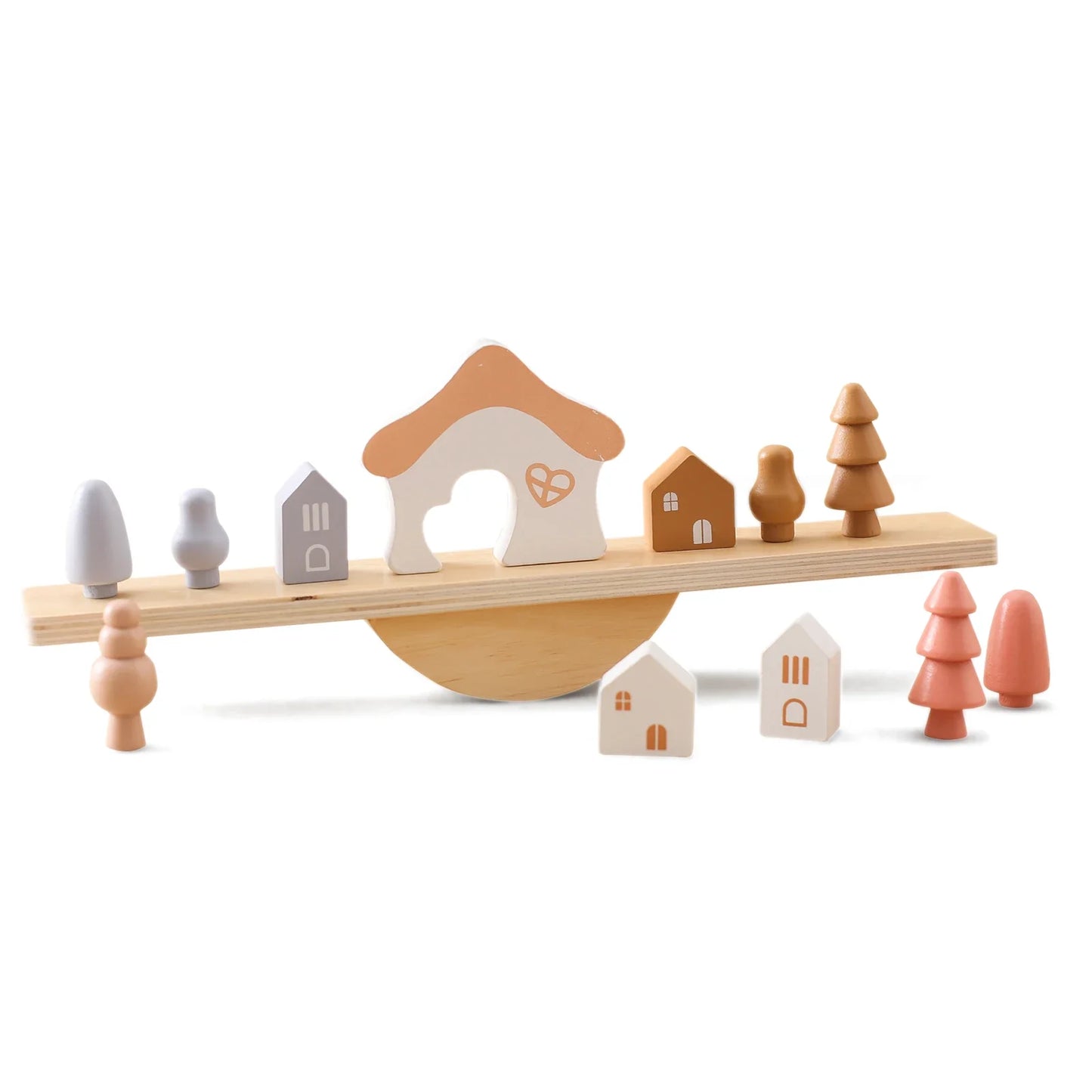 Wooden Objects Stacking Balance Board
