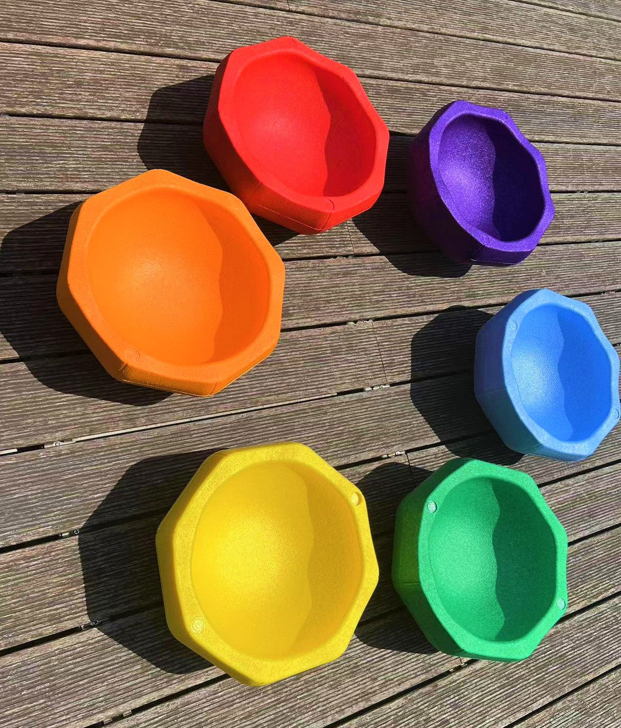6 Pcs Rainbow Stepping Stones Set