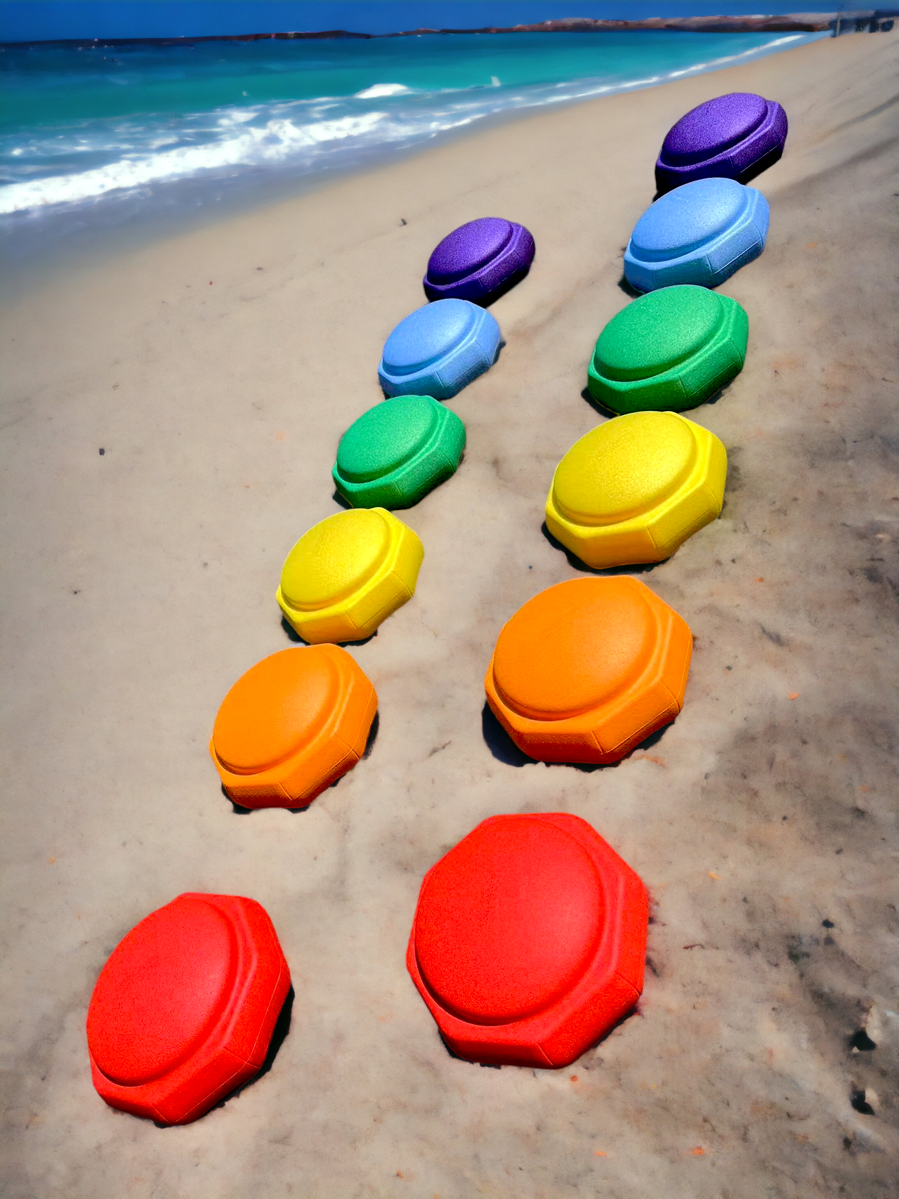 6 Pcs Rainbow Stepping Stones Set