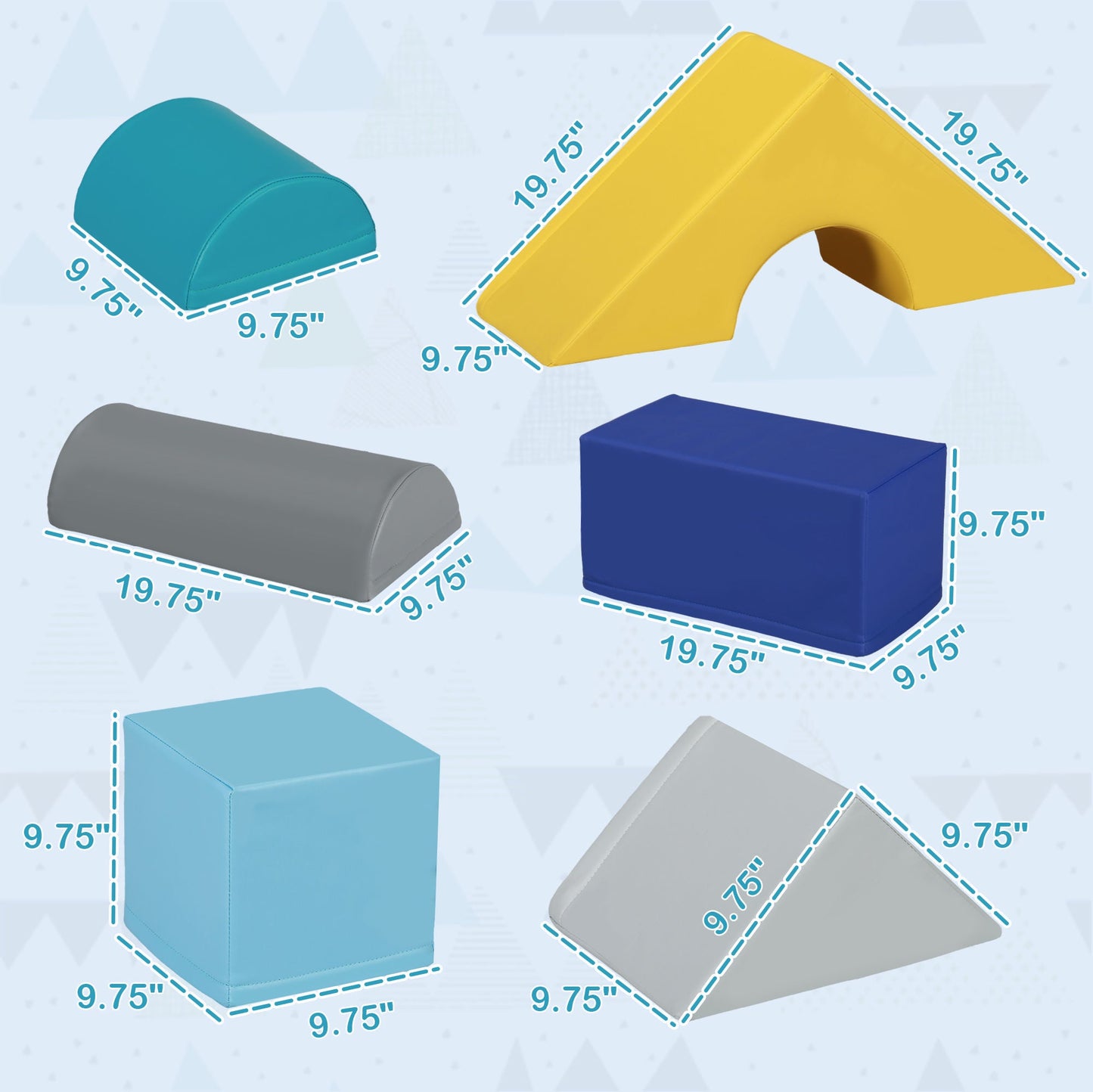 11 pcs Foam Climbing Blocks