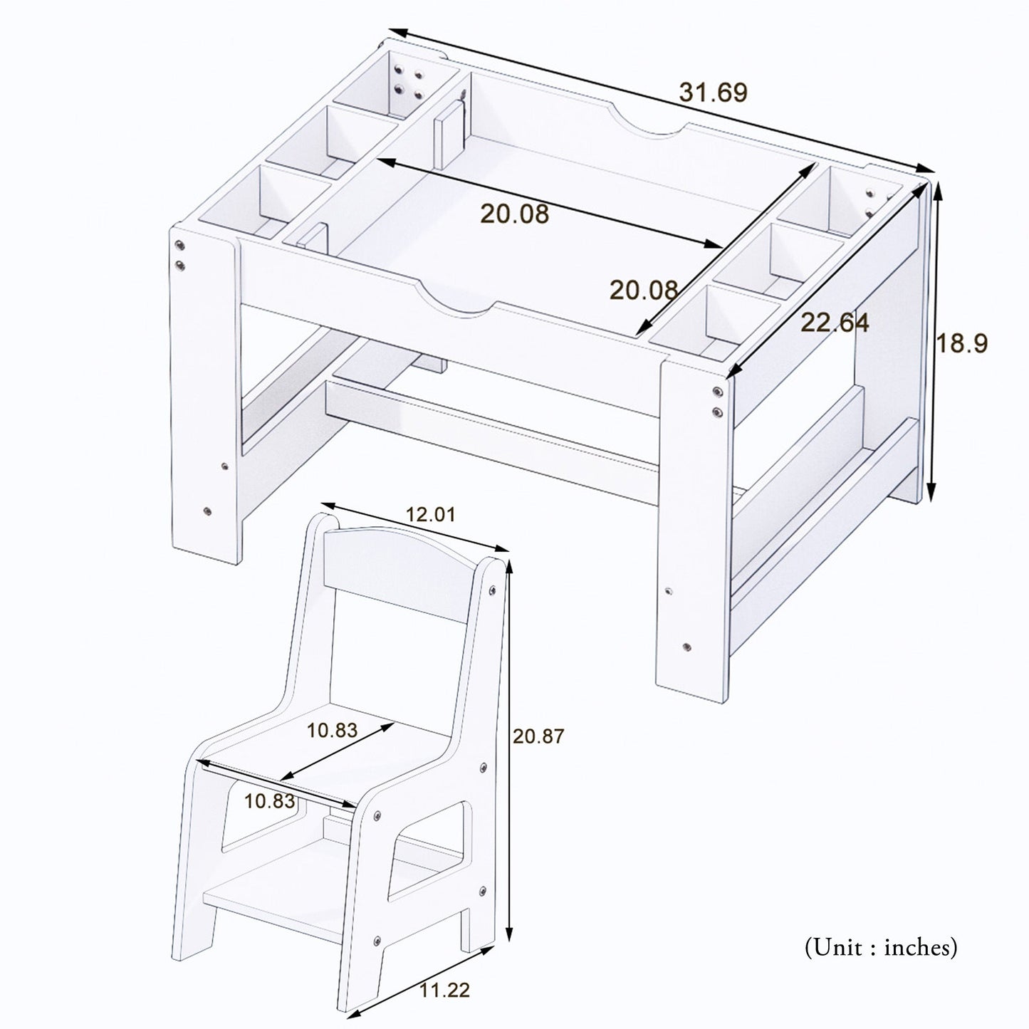 2 in 1 Activity Table and 2 Chair Set