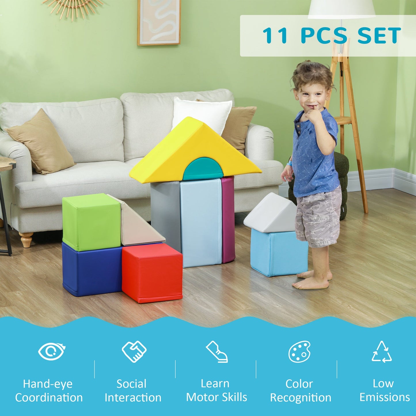 11 pcs Foam Climbing Blocks