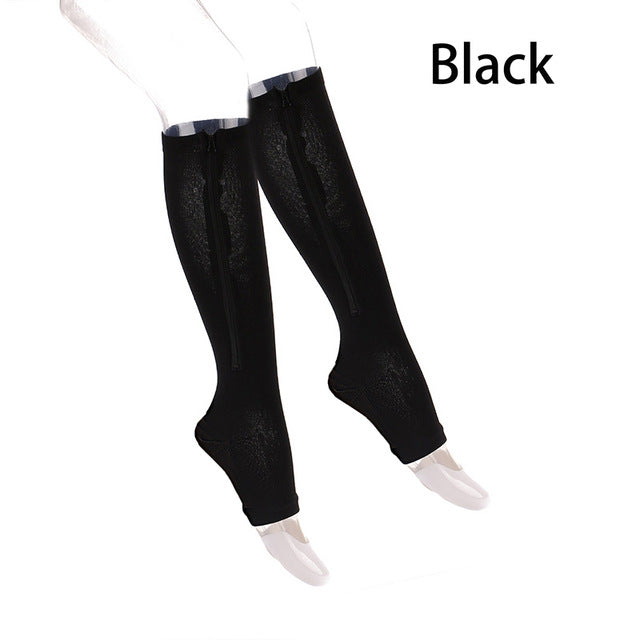 Open-Toe Compression Zipper Socks