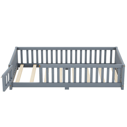 Twin Size Floor Bed w/ Safety Guardrails