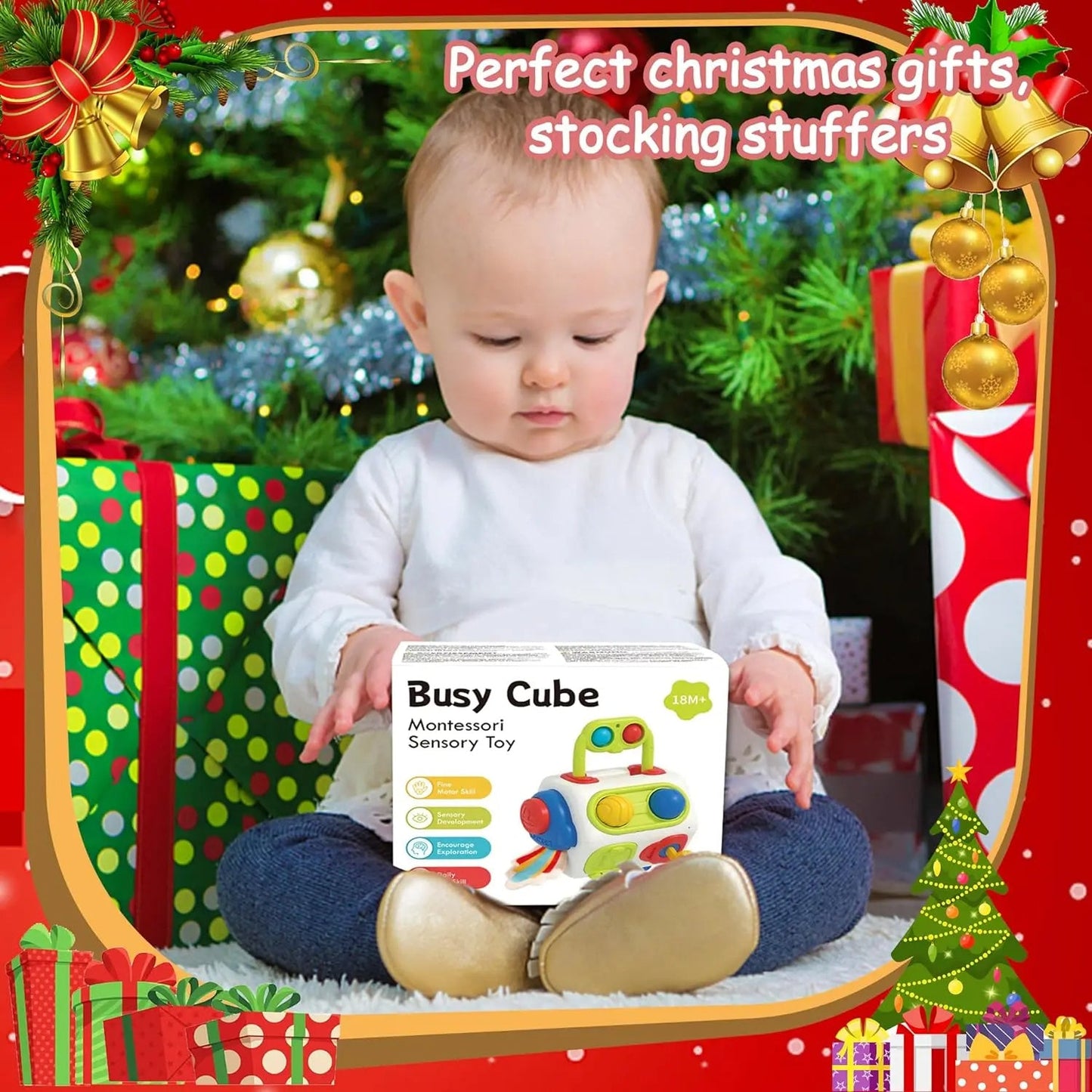 9-in-1 Busy Cube – Montessori Sensory Educational Toy for Toddlers
