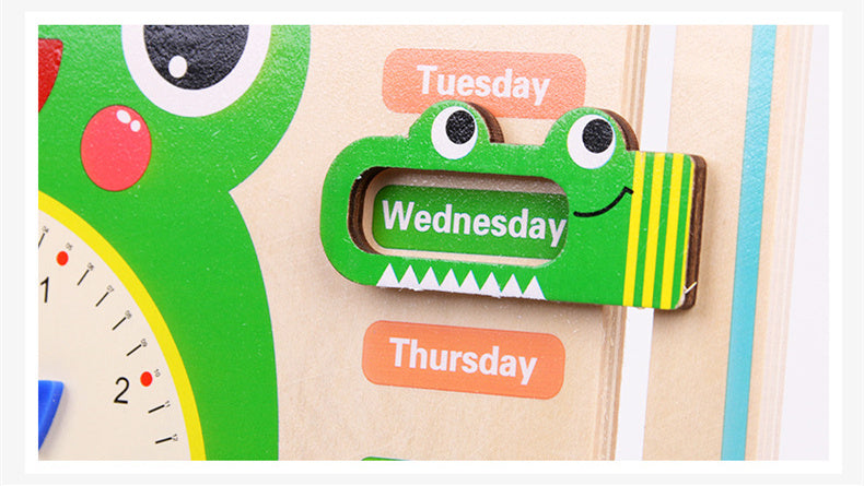 Wooden Calendar Clock – Educational Learning Toy for Kids