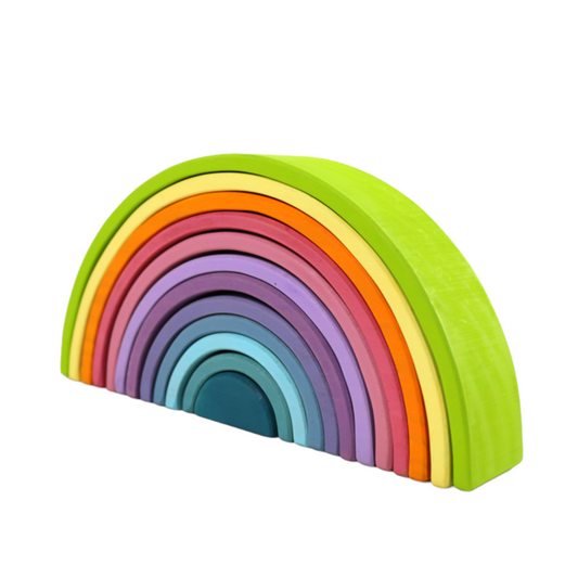 12 Pcs Large Wooden Rainbow Stacking Blocks