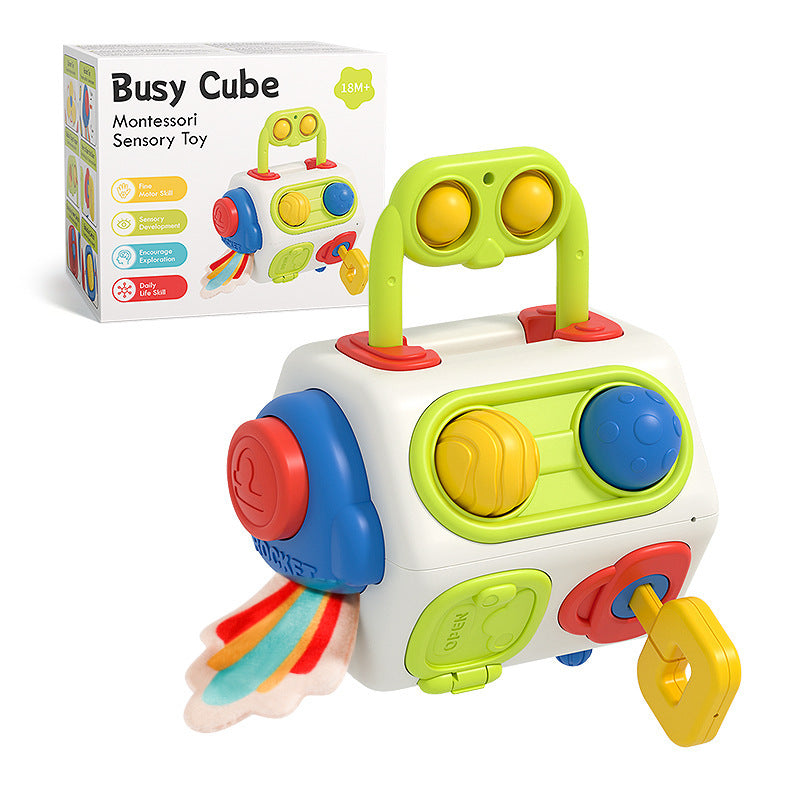 9-in-1 Busy Cube – Montessori Sensory Educational Toy for Toddlers