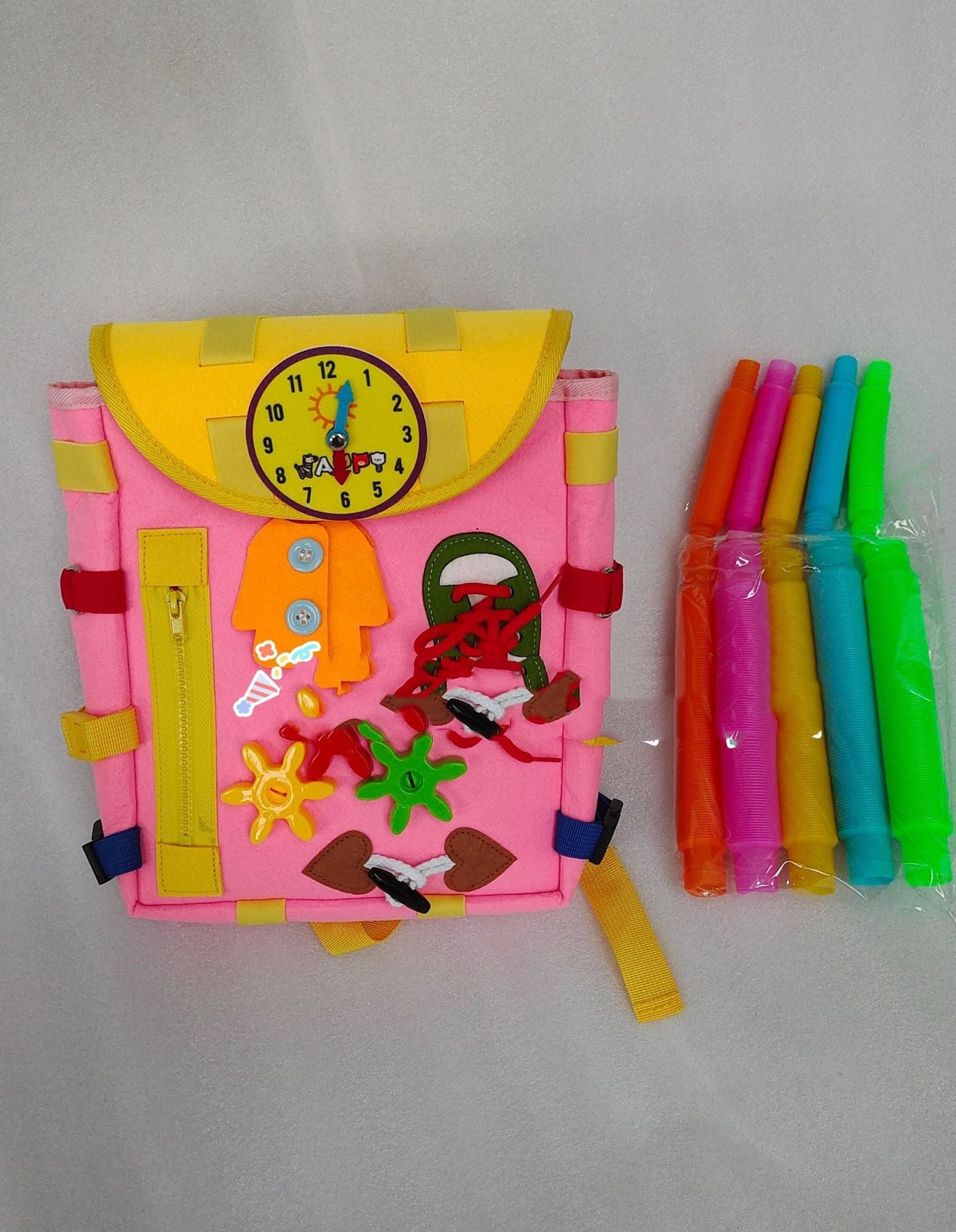 Toddler Busy Board Backpack – Educational Activity Toy