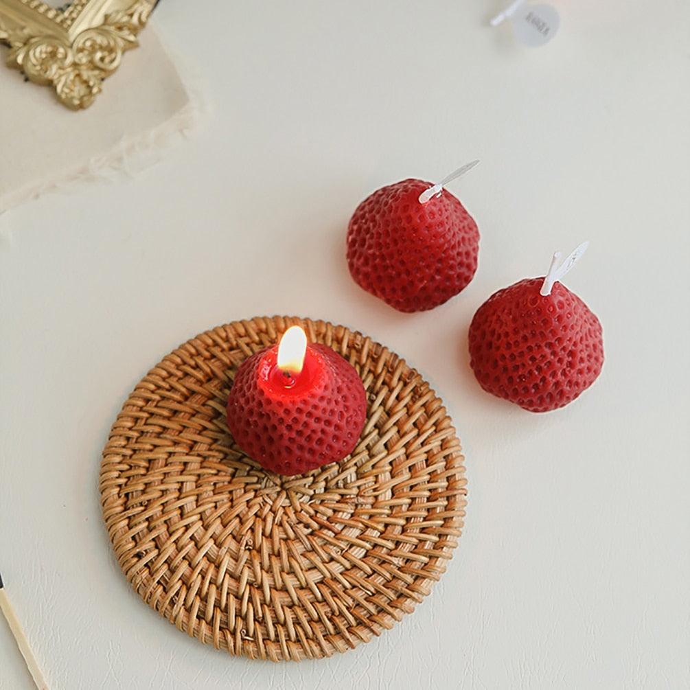 Decorative Strawberry Shaped Candles
