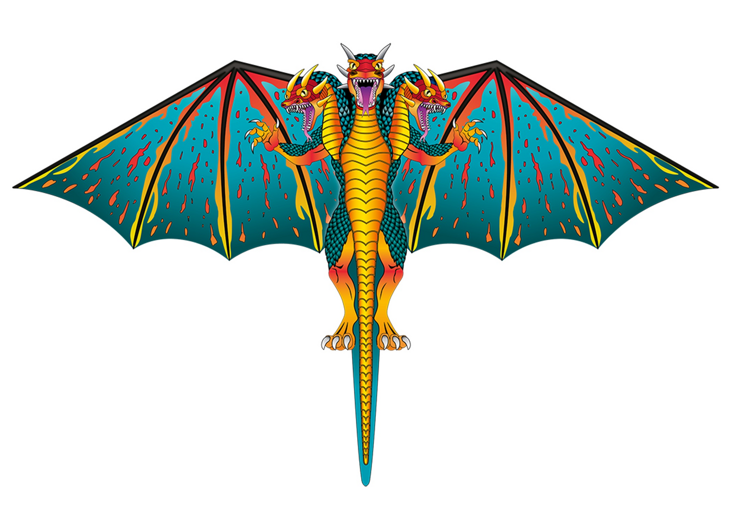 3 Headed Ultra Nylon 74 inch Wingspan Dragon
