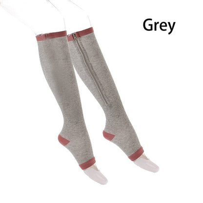 Open-Toe Compression Zipper Socks