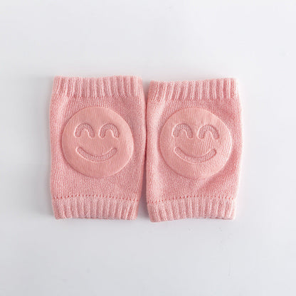 Woolen loop baby socks, elbow protection, walking and crawling, knee protection, baby and child knee protection, smiling face knee protection
