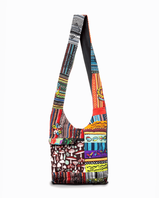Tribal Stripe Patchwork Hobo Bag