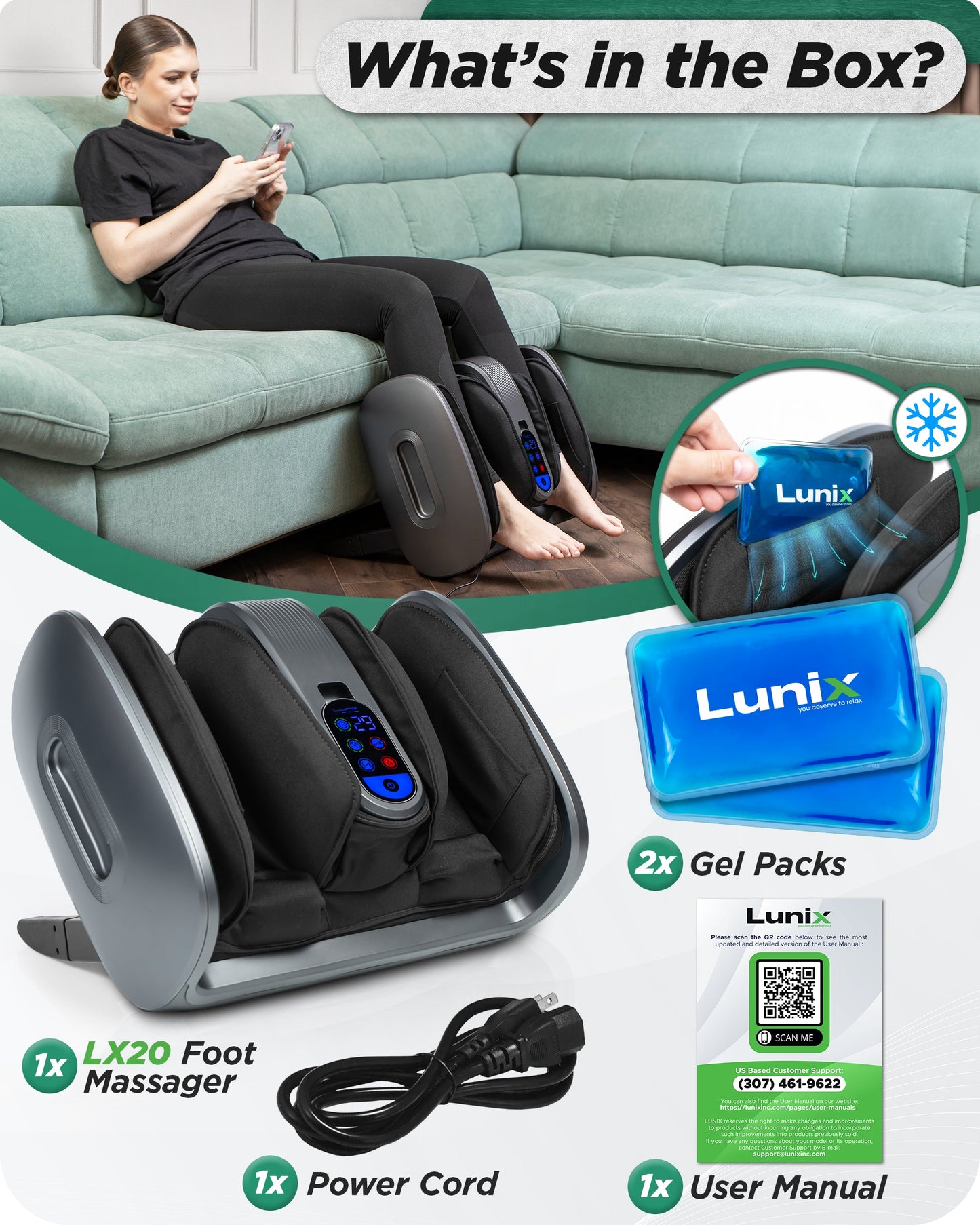 Foot and Calf Massager w/Remote