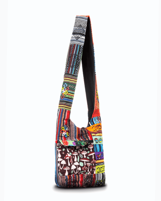 Tribal Stripe Patchwork Hobo Bag