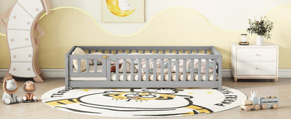Twin Size Floor Bed w/ Safety Guardrails