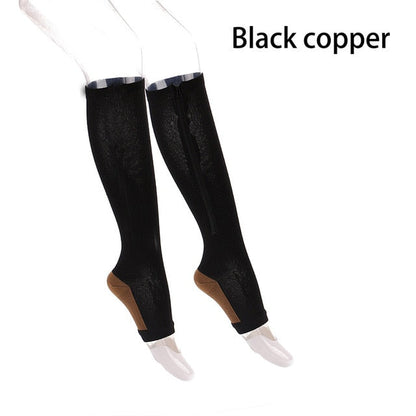 Open-Toe Compression Zipper Socks