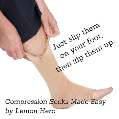 Open-Toe Compression Zipper Socks