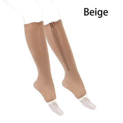 Open-Toe Compression Zipper Socks