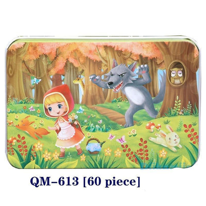New 60 Pieces Wooden Puzzle Kids Toy Cartoon Animal Wooden Puzzles Child Early Educational Learning Toys for Christmas Gift