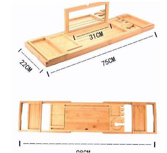 Stretchable Wooden Bathroom Tray