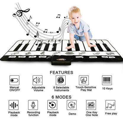 Electronic Musical Piano Mat Keyboard Baby Crawling Touch Play Game Carpet Mat Educational Musical Instrument Toy For Kids