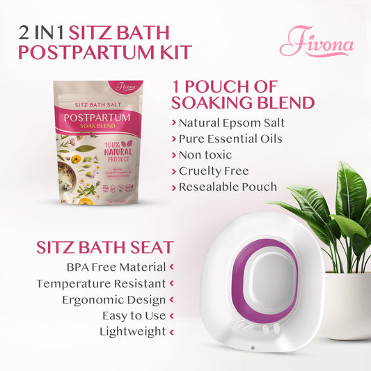 2-in-1 Sitz Bath Soak Kit for Postpartum Care