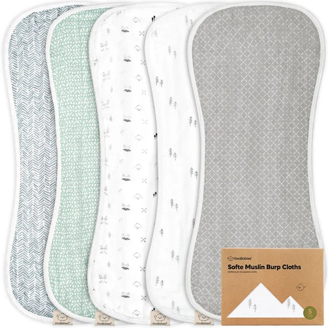 5 Pack Burp Cloths