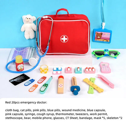 Wooden Doctor Pretend Play Set – Kids Medical Simulation Toy