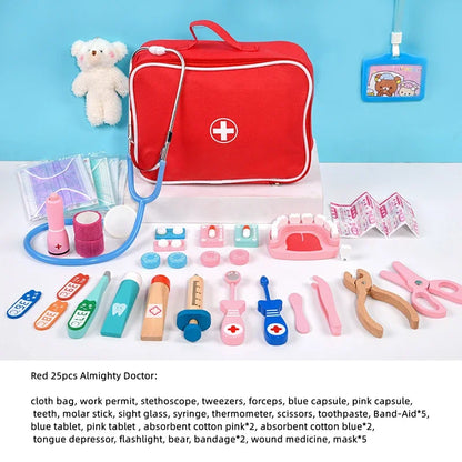 Wooden Doctor Pretend Play Set – Kids Medical Simulation Toy