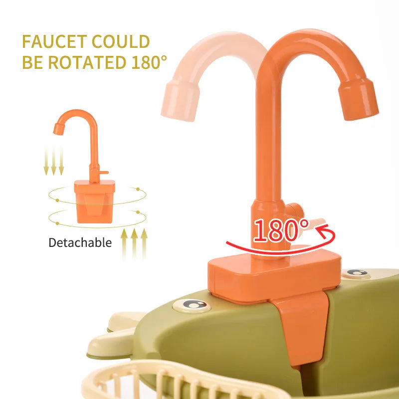 Electric Kitchen Sink Toy – Pretend Play Dishwasher Set