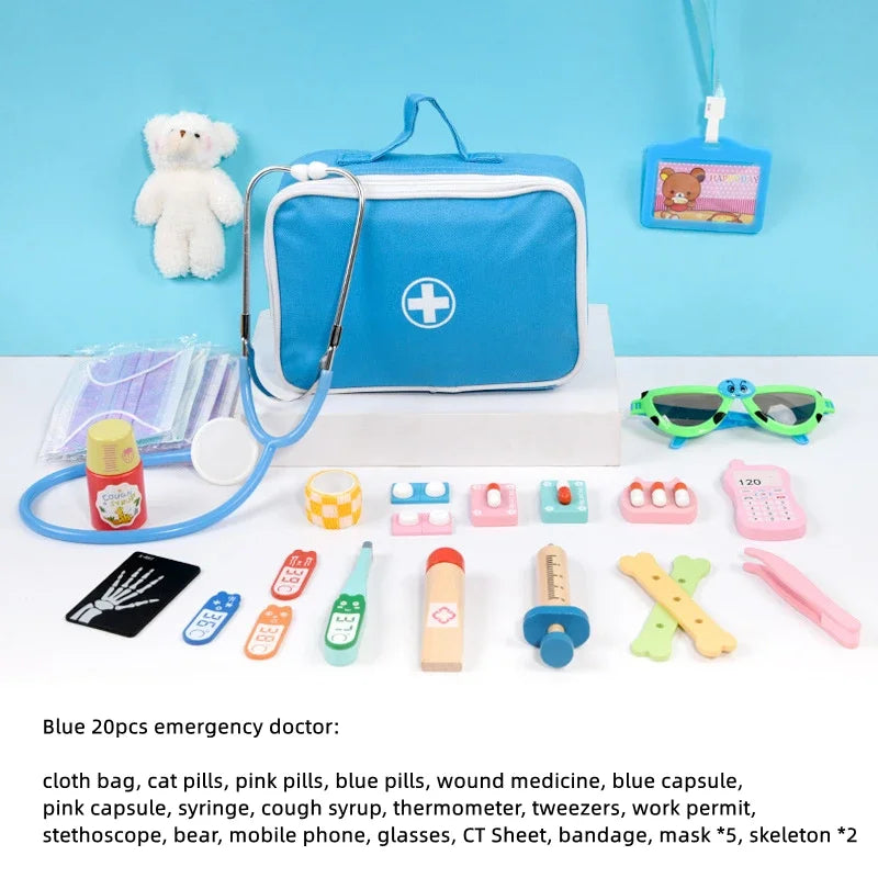 Wooden Doctor Pretend Play Set – Kids Medical Simulation Toy
