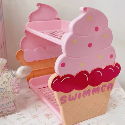 Ice Cream Double-Layer Storage Shelf