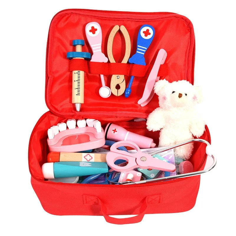 Wooden Doctor Pretend Play Set – Kids Medical Simulation Toy